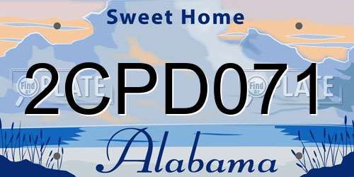 2CPD071 Alabama License Plate
