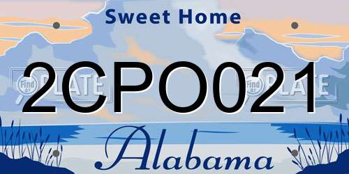2CPO021 Alabama License Plate