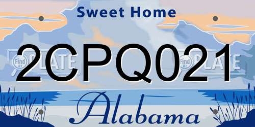 2CPQ021 Alabama License Plate
