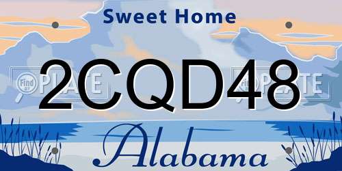 2CQD48 Alabama License Plate