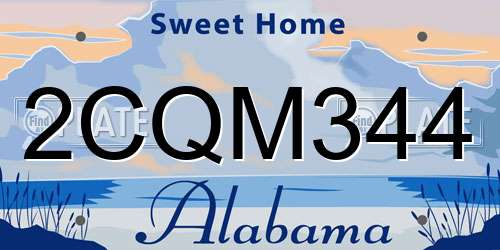 2CQM344 Alabama License Plate