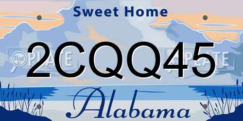 2CQQ45 Alabama License Plate