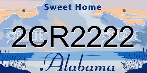 2CR2222 Alabama License Plate