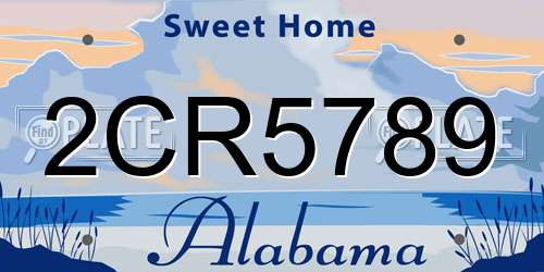 2CR5789 Alabama License Plate