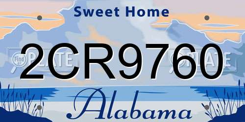2CR9760 Alabama License Plate