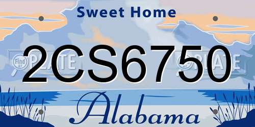 2CS6750 Alabama License Plate