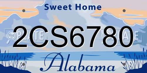 2CS6780 Alabama License Plate
