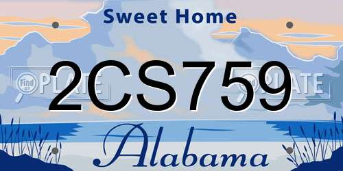 2CS759 Alabama License Plate