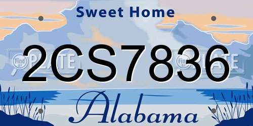 2CS7836 Alabama License Plate
