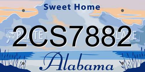 2CS7882 Alabama License Plate