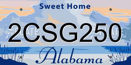 2CSG250 Alabama License Plate