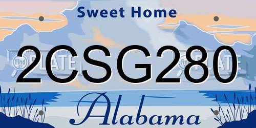 2CSG280 Alabama License Plate