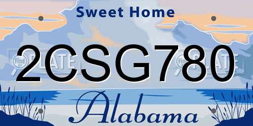 2CSG780 Alabama License Plate