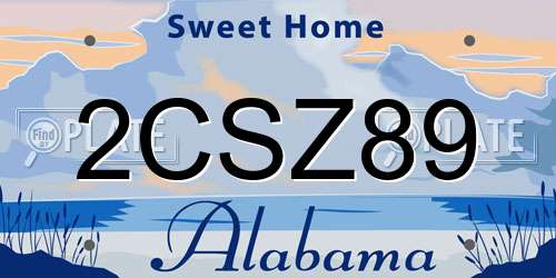 2CSZ89 Alabama License Plate