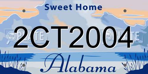 2CT2004 Alabama License Plate