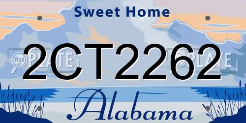 2CT2262 Alabama License Plate
