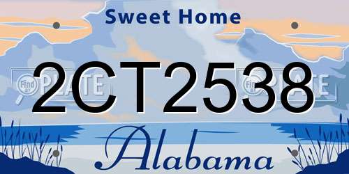 2CT2538 Alabama License Plate