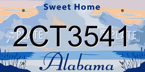 2CT3541 Alabama License Plate