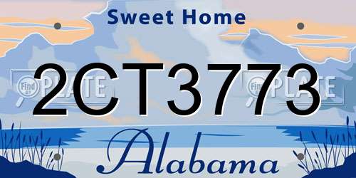 2CT3773 Alabama License Plate