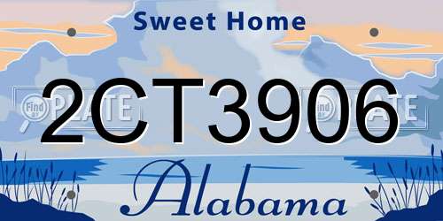 2CT3906 Alabama License Plate