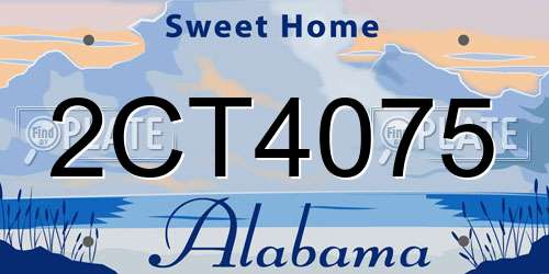 2CT4075 Alabama License Plate