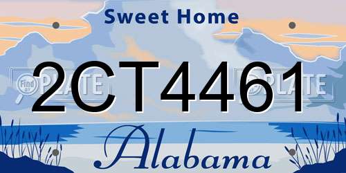 2CT4461 Alabama License Plate