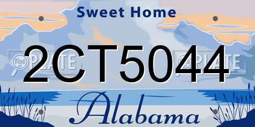 2CT5044 Alabama License Plate