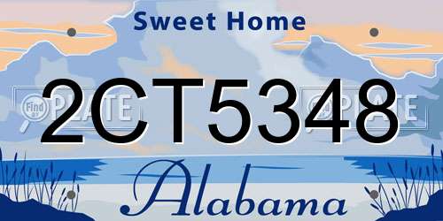 2CT5348 Alabama License Plate