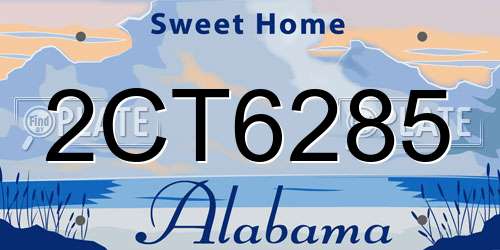 2CT6285 Alabama License Plate