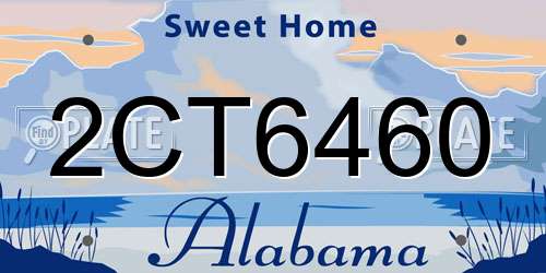 2CT6460 Alabama License Plate