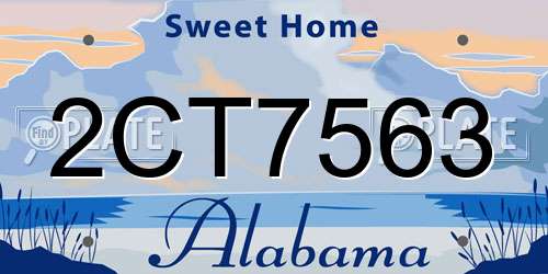 2CT7563 Alabama License Plate