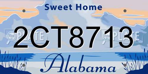 2CT8713 Alabama License Plate