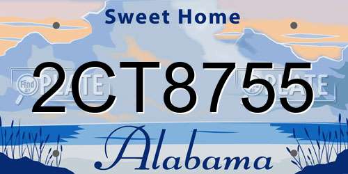 2CT8755 Alabama License Plate