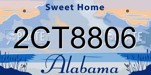 2CT8806 Alabama License Plate