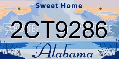 2CT9286 Alabama License Plate