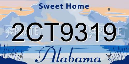 2CT9319 Alabama License Plate