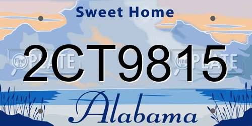 2CT9815 Alabama License Plate
