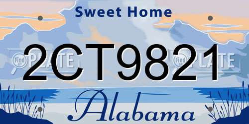 2CT9821 Alabama License Plate