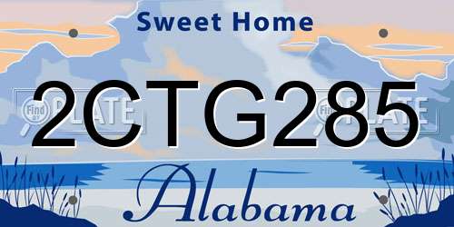 2CTG285 Alabama License Plate