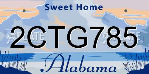 2CTG785 Alabama License Plate