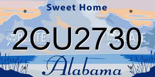 2CU2730 Alabama License Plate