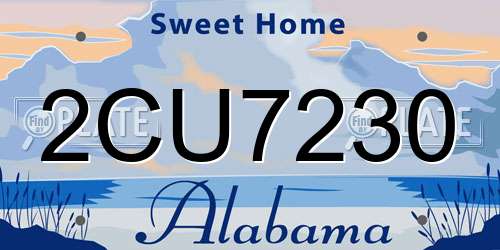 2CU7230 Alabama License Plate