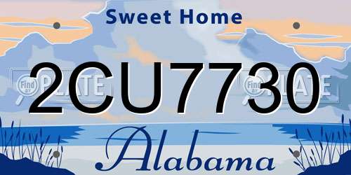 2CU7730 Alabama License Plate