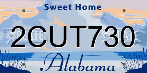 2CUT730 Alabama License Plate
