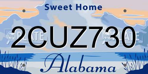 2CUZ730 Alabama License Plate
