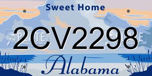 2CV2298 Alabama License Plate