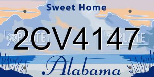 2CV4147 Alabama License Plate