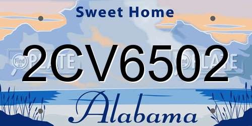 2CV6502 Alabama License Plate