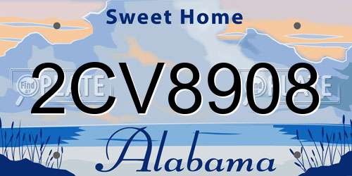 2CV8908 Alabama License Plate