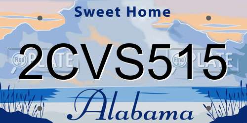 2CVS515 Alabama License Plate